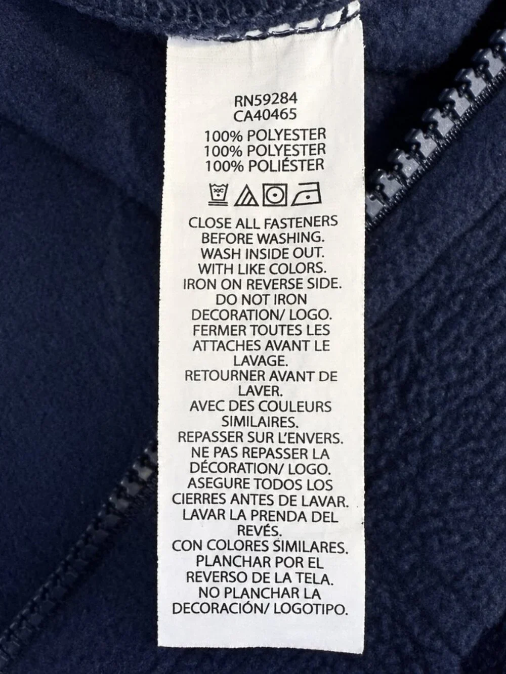 The Children's Place Kids Full Zip Fleece Jacket – Navy – Size 4 (XS)